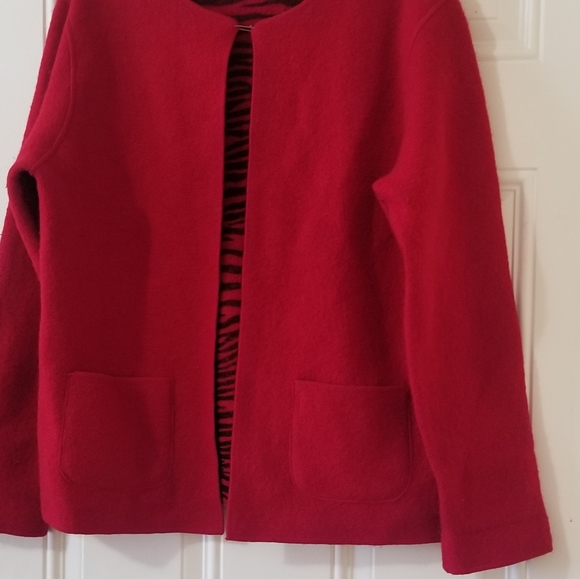 Unbranded Boiled Wool Reversible Cardigan Jacket Sz L - Picture 9 of 16